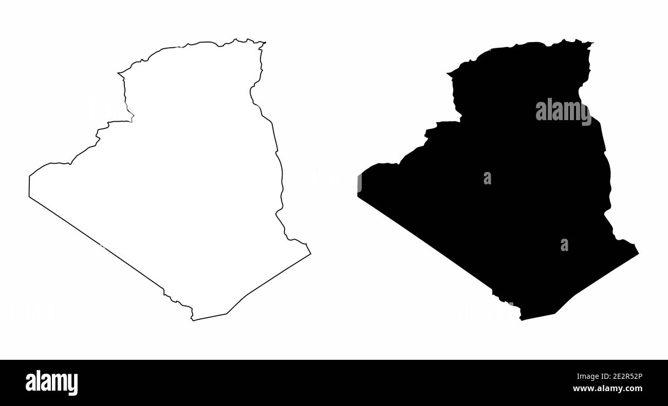 Cartes silhouettes de l'Algérie Illustration de Vecteur