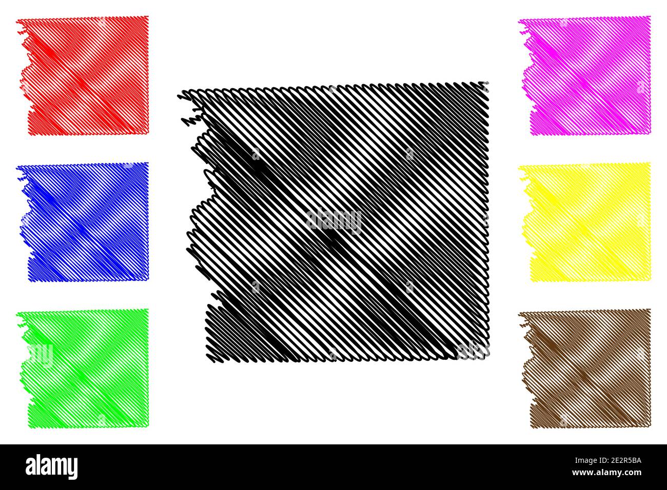 Comté de Schuyler, Missouri (comté des États-Unis, États-Unis d'Amérique, États-Unis, États-Unis, États-Unis) carte illustration vectorielle, scribble sketch carte Schuyler Illustration de Vecteur