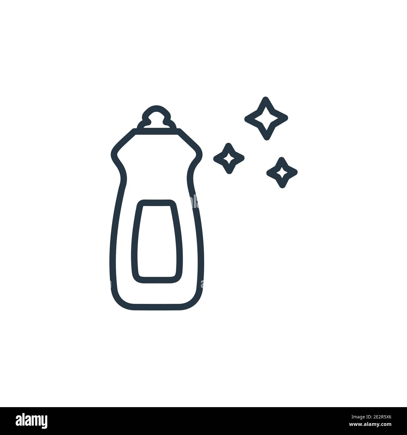 Icône vectorielle de savon à vaisselle. Icône en forme de savon à vaisselle noir à fines lignes, vecteur plat illustration d'élément simple du concept de nettoyage modifiable isolé sur le blanc Illustration de Vecteur