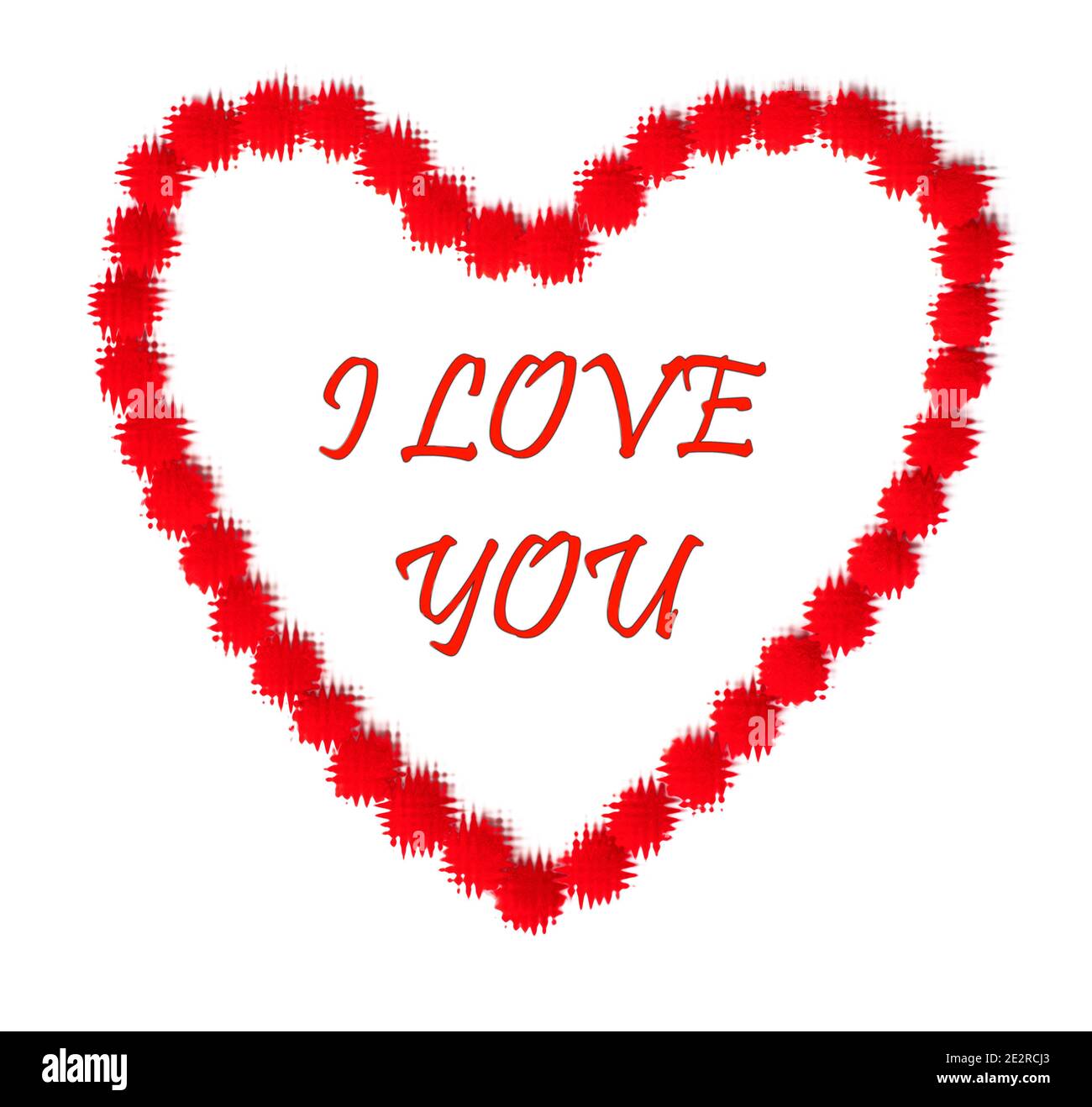 Saint Valentin. Élégant texte rouge Je vous aime dans coeur rouge sur un fond blanc Banque D'Images