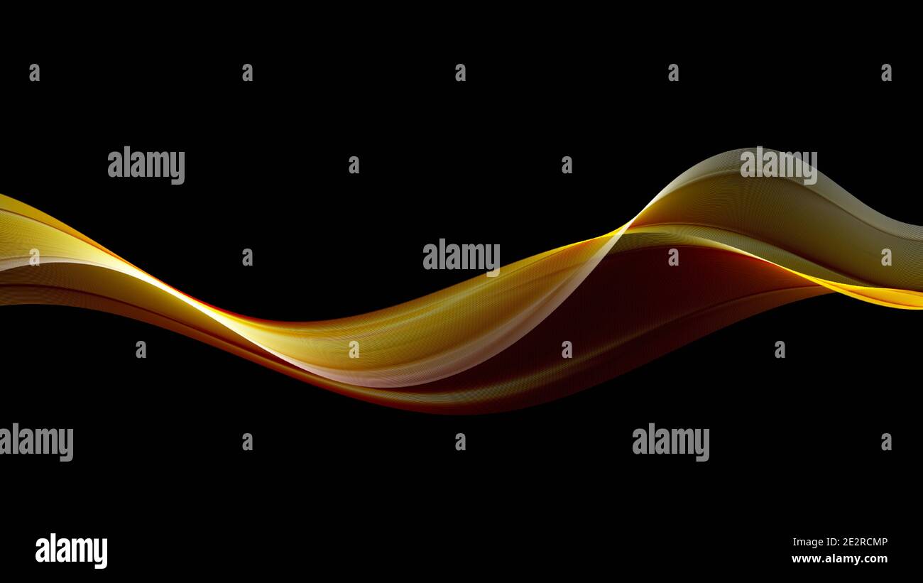 Vague dorée abstraite sur fond noir Illustration de Vecteur