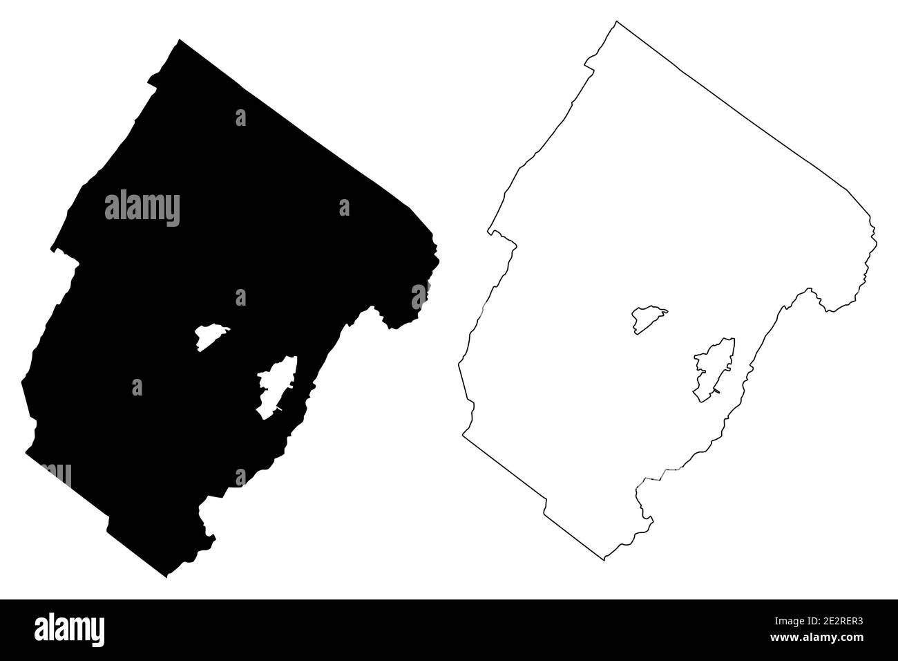 Rockbridge County, Commonwealth of Virginia (comté des États-Unis, États-Unis d'Amérique, États-Unis, États-Unis) carte illustration vectorielle, scribble sketch Rockbridge Illustration de Vecteur