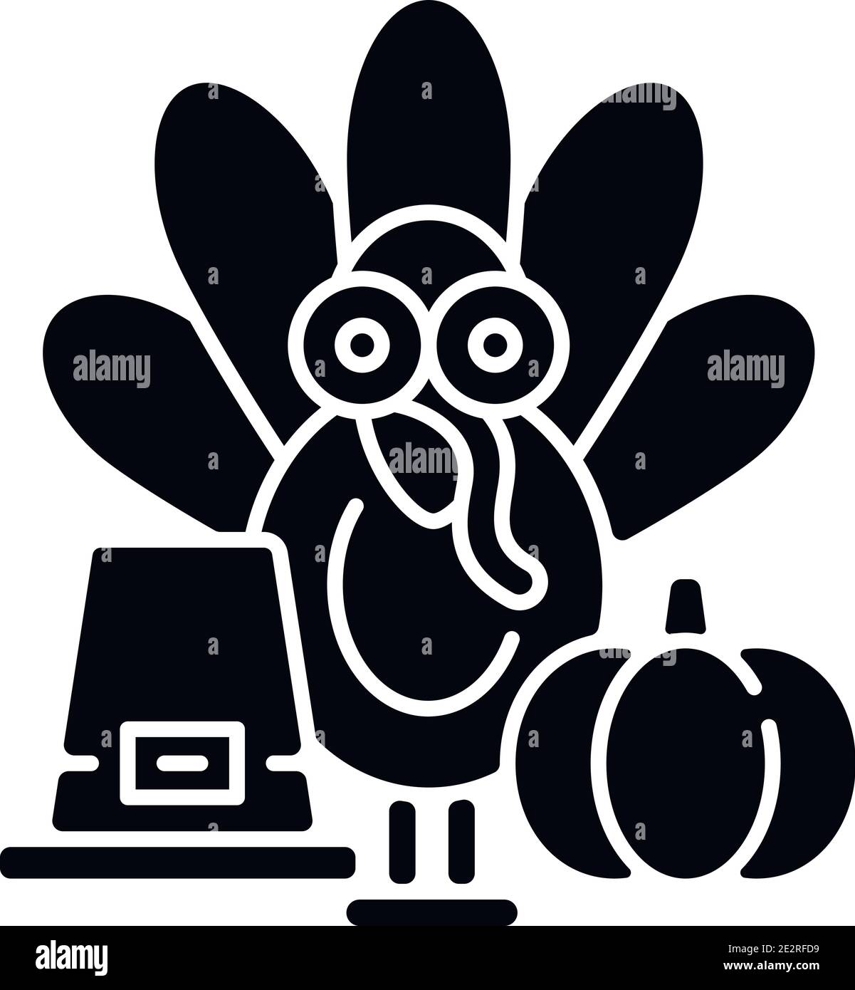 Icône de glyphe noir de Thanksgiving Illustration de Vecteur