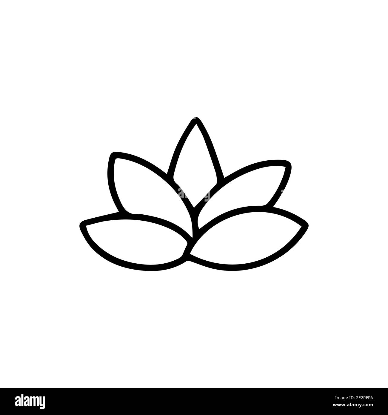 Fleur de Lotus noir et blanc Doodle vecteur illustration isolée. Élément  pour la méditation et la relaxation ou le yoga Image Vectorielle Stock -  Alamy