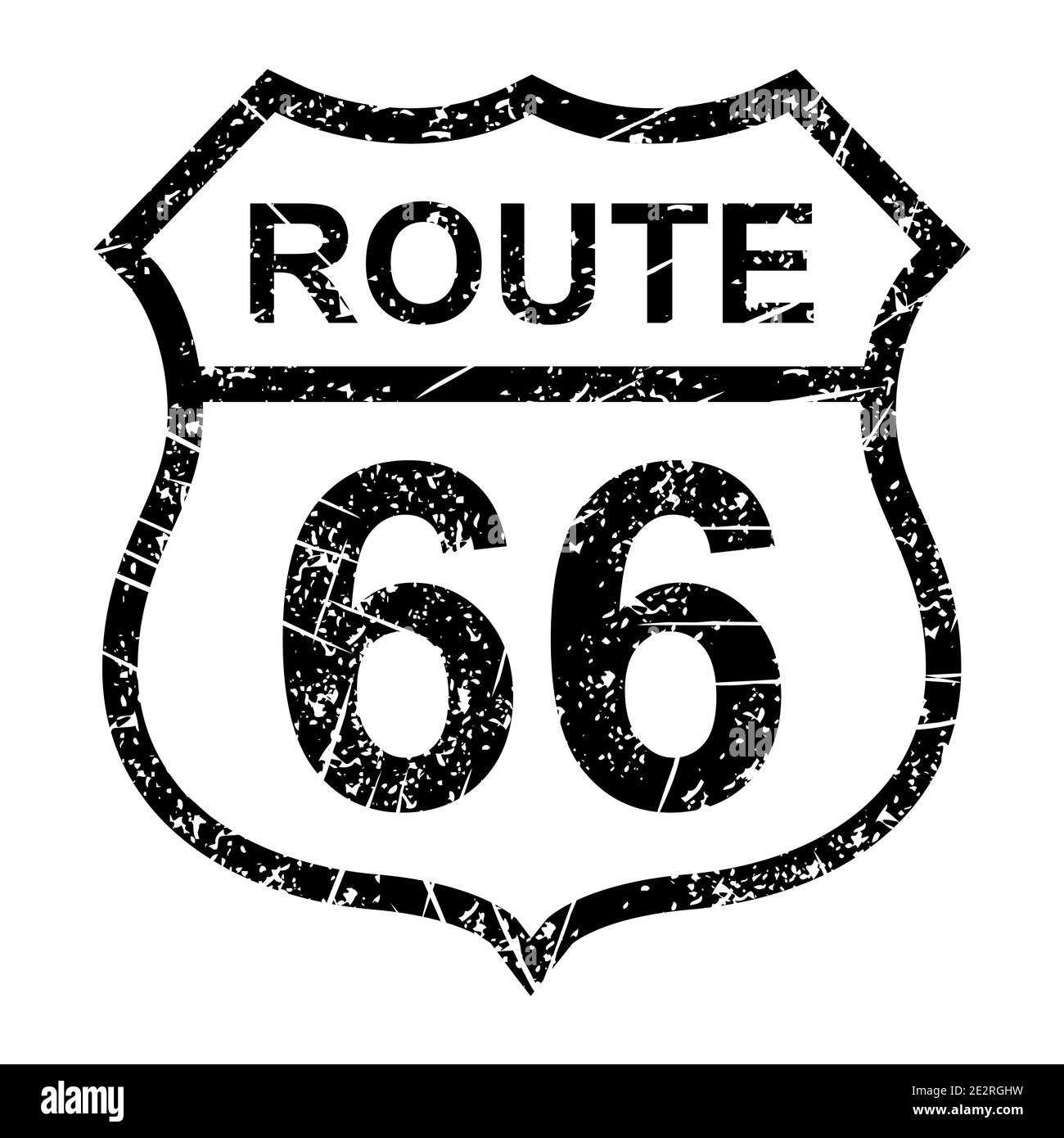 Route 66 icône classique, Voyage usa histoire autoroute, amérique route voyage vecteur arrière-plan . Illustration de Vecteur