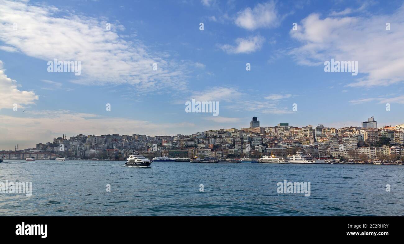 Vue sur le quartier de Beyoglu, Istanbul, Turquie. Banque D'Images