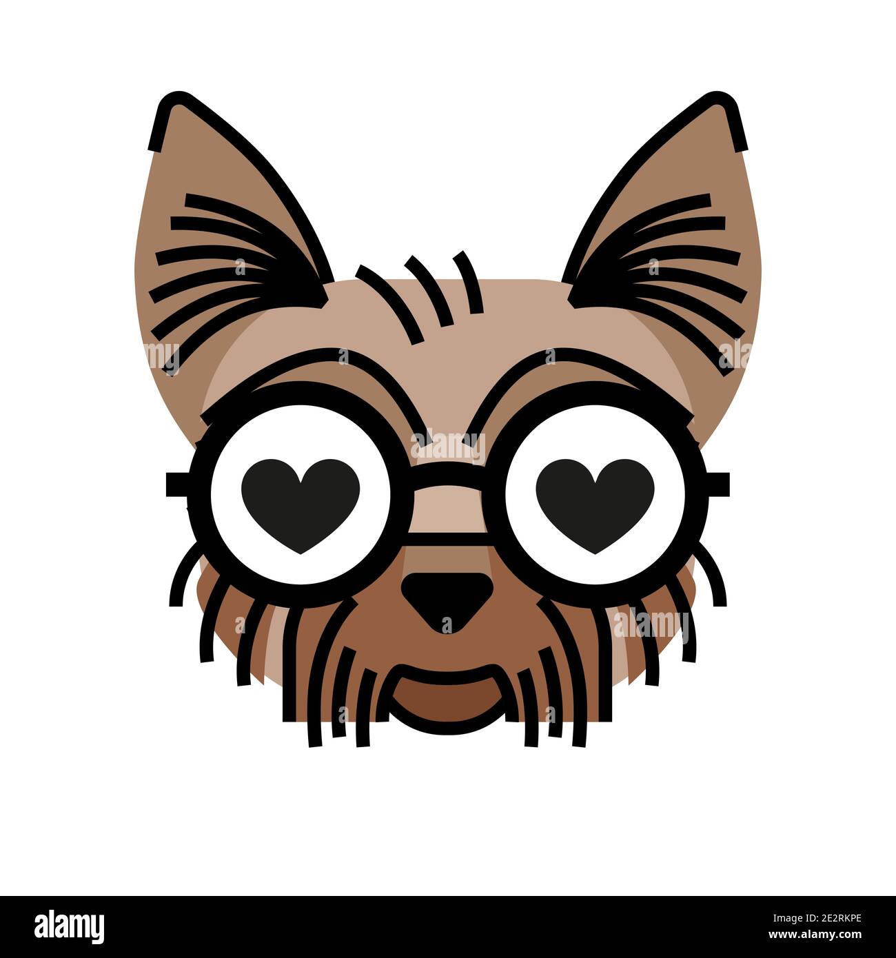 Le terrier du Yorkshire portant des lunettes tombe amoureux Illustration de Vecteur