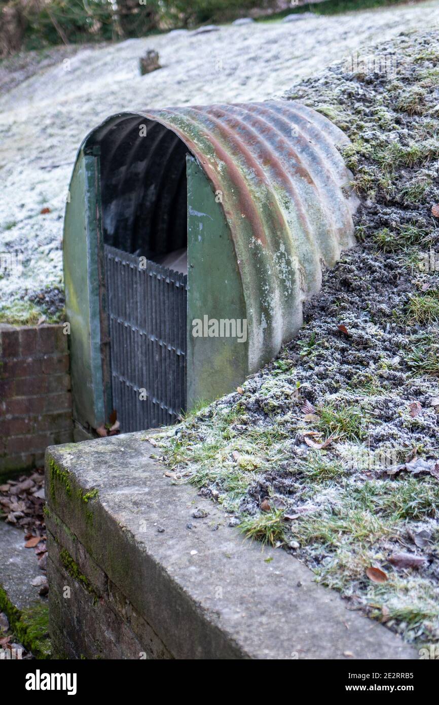 Anderson a abandonné l'abri à la maison de John Lewis, le fondateur du magasin général dans le Hampshire. Banque D'Images