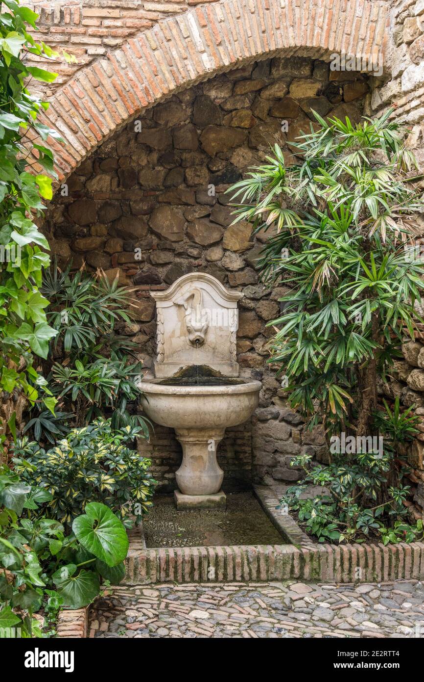 Alcazaba de Malaga, forteresse historique du XIe siècle, à Malaga, Andalousie, Espagne Banque D'Images