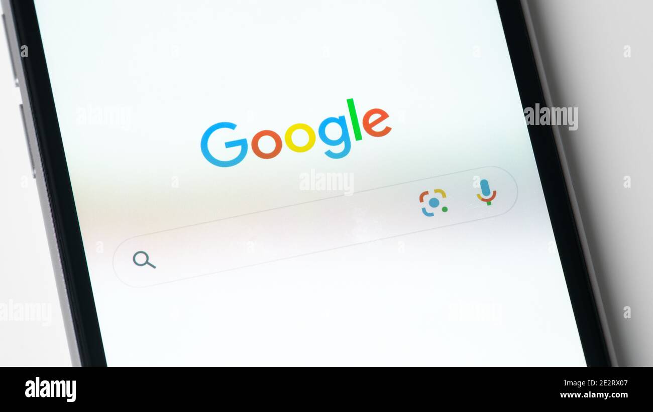 Application Google sur l'écran Apple iPhone Banque D'Images