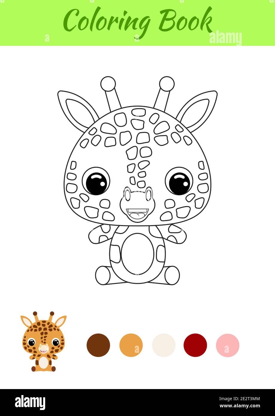 Livre De Coloriage Petite Girafe De Bebe Assis Page De Coloriage Pour Enfants Activite Educative Pour Les Enfants D Age Prescolaire Et Les Tout Petits Avec Un Animal Mignon Image Vectorielle Stock Alamy