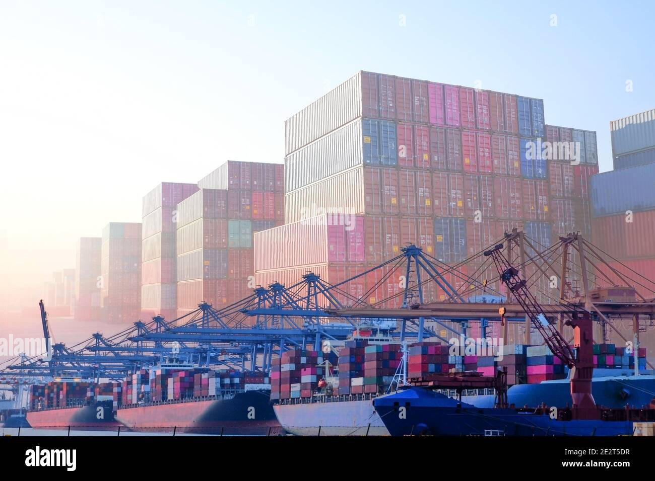 Concept de réseau logistique de fret maritime Banque D'Images