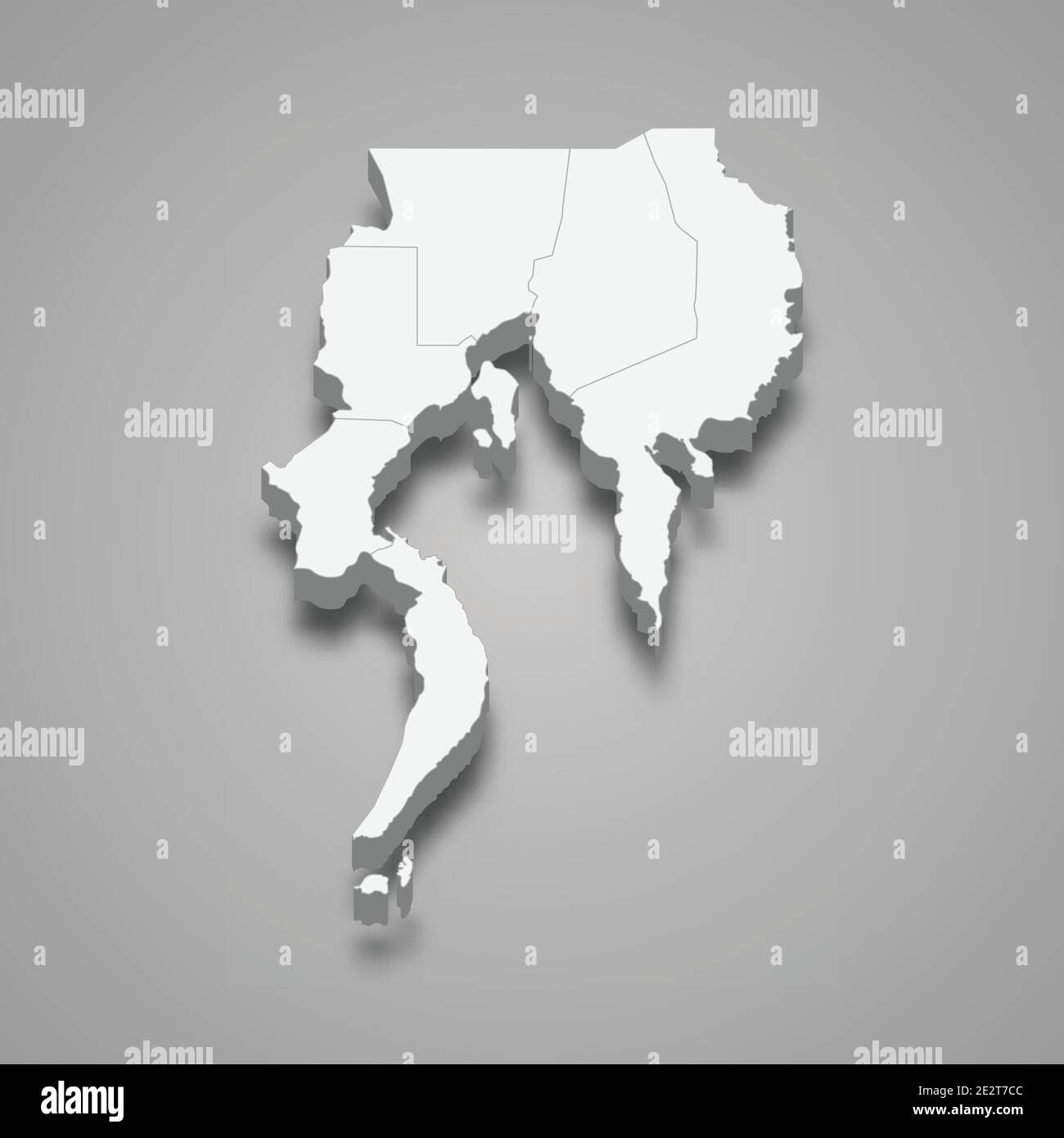 la carte isométrique 3d de Davao est une région des Philippines, illustration vectorielle Illustration de Vecteur