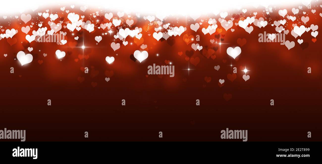 saint-valentin amoureux de vacances large bannière avec coeur formes blanches tombant Banque D'Images