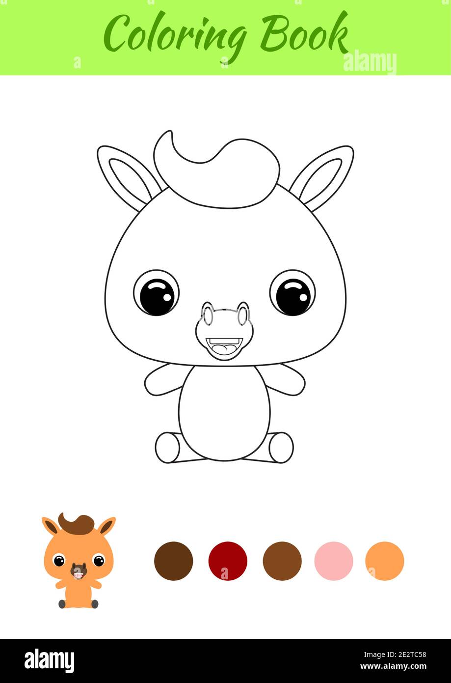 Livre De Coloriage Petit Cheval De Bebe Assis Page De Coloriage Pour Enfants Activite Educative Pour Les Enfants D Age Prescolaire Et Les Tout Petits Avec Un Animal Mignon Image Vectorielle Stock Alamy