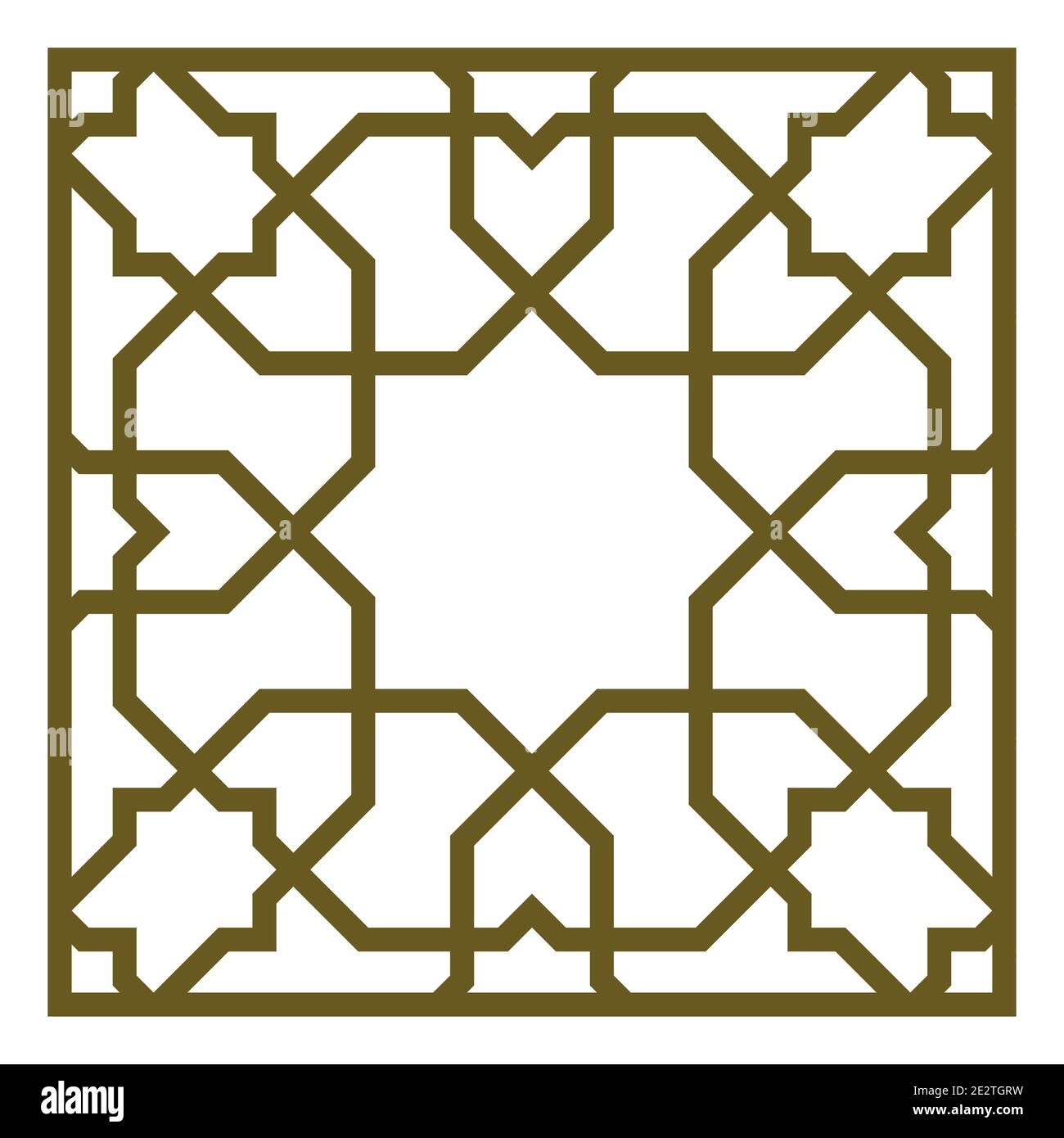 Décoration géométrique basée sur les lignes de couleur marron traditionnelles de l'art islamique. Illustration de Vecteur