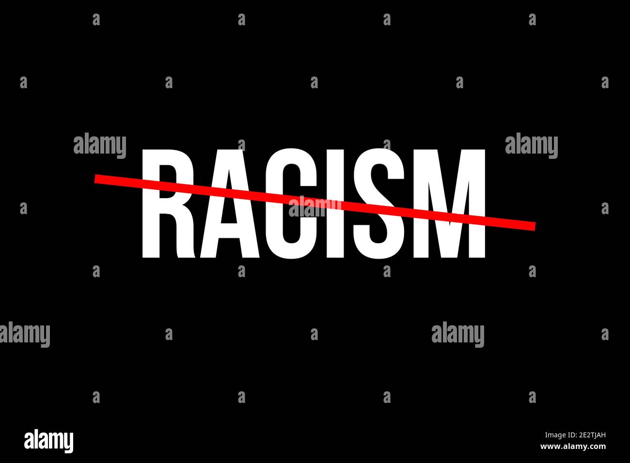 Arrêter le racisme. Nous sommes tous les mêmes. Dire non au racisme. Banque D'Images