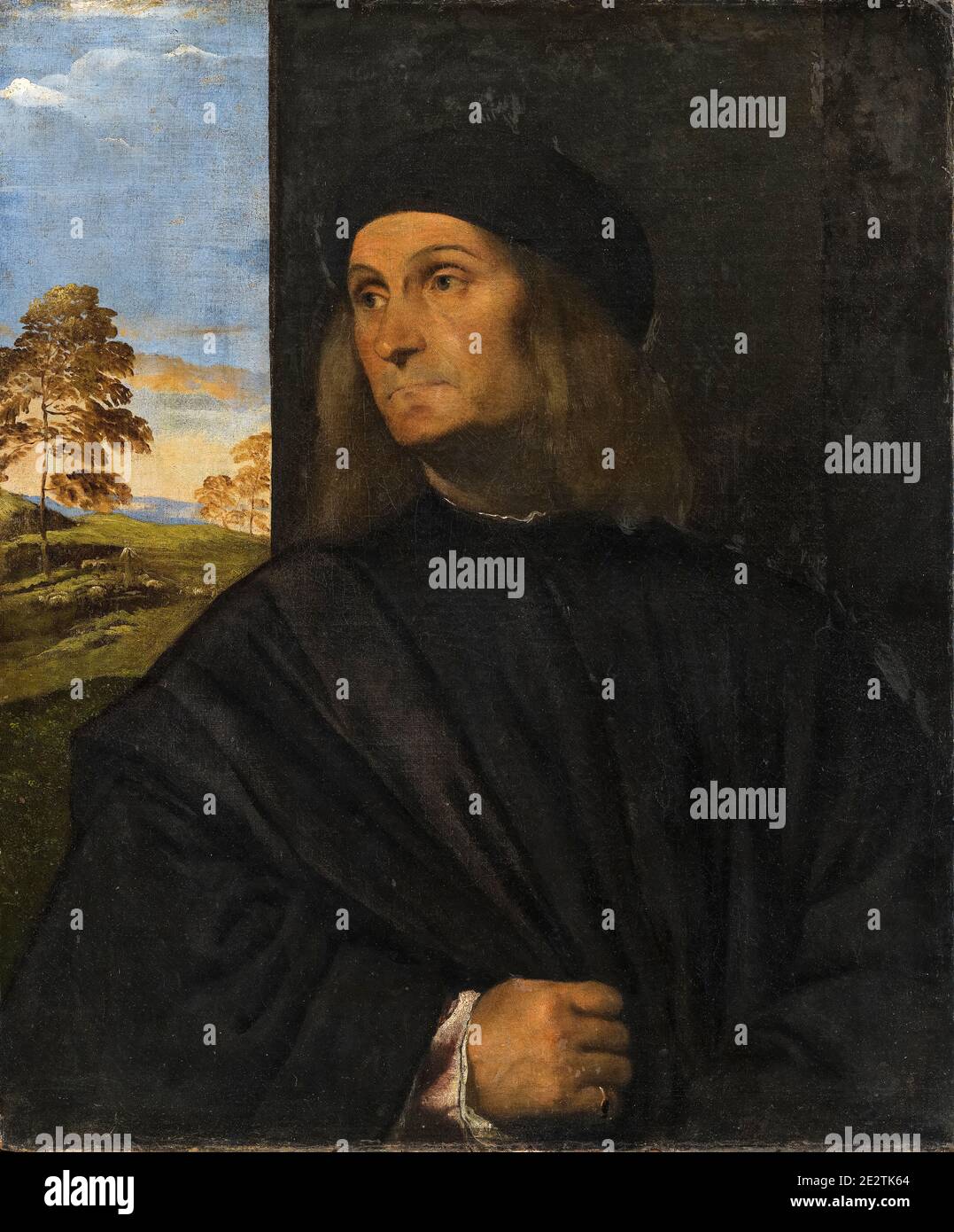 Giovanni Bellini (circa 1430-1516), peintre italien, portrait de Titien, Tiziano Vecellio, 1510-1512 Banque D'Images