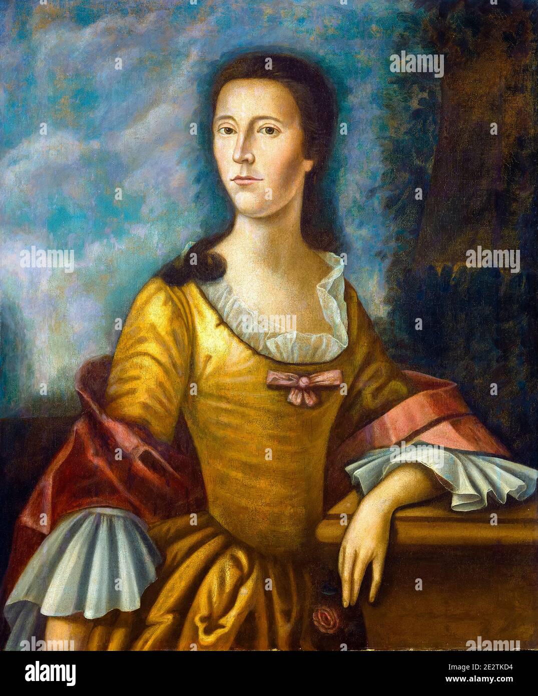 Mary Bethel Boude (Mme Samuel Boude), portrait peint par Benjamin West, 1755-1756 Banque D'Images