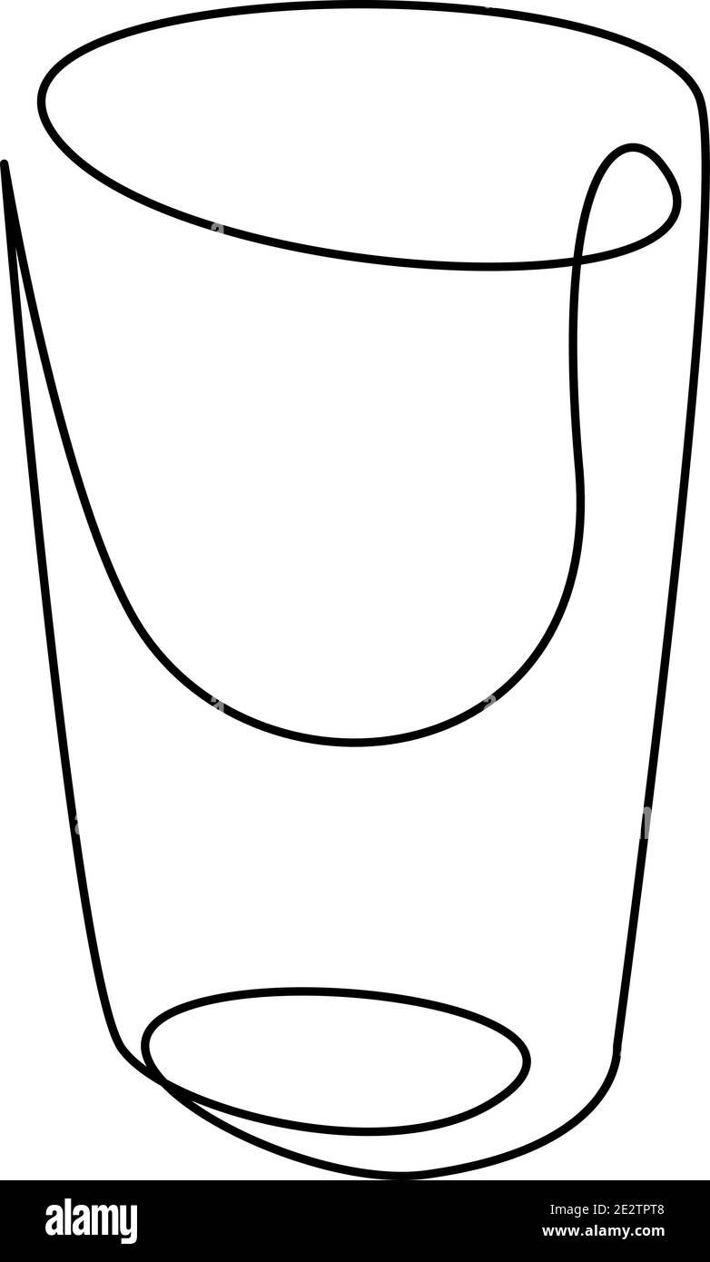 verre pour contour d'eau noir continu dessin de l'enlinet Illustration de Vecteur