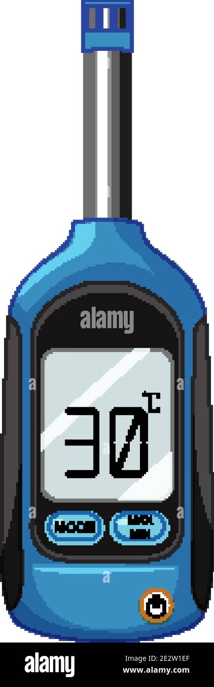 Thermomètre de cuisine numérique isolé sur fond blanc Illustration de Vecteur