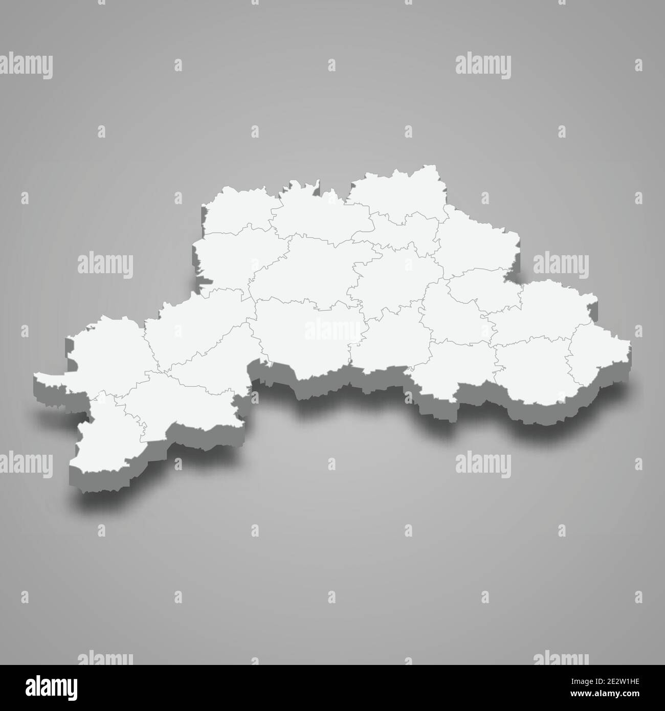 Carte 3d de l'oblast de Mogilev est une région du Bélarus, illustration vectorielle Illustration de Vecteur
