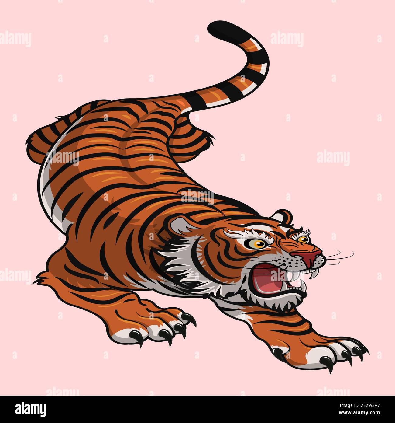 animaux de la jungle d'art vectoriel de tigre Illustration de Vecteur