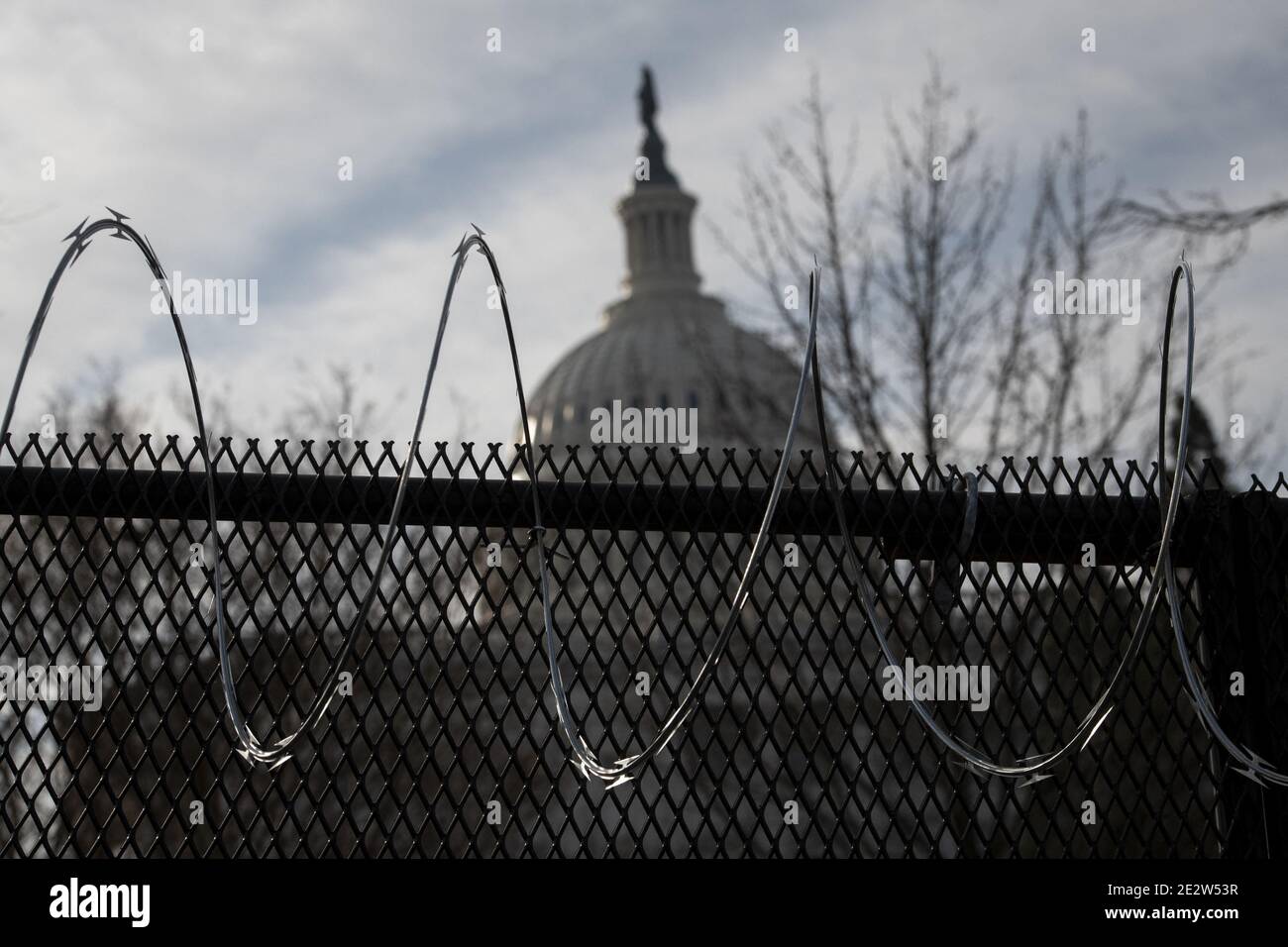 Comme les préparatifs sont faits pour l'inauguration prochaine du président Joe Biden au Capitole des États-Unis à Washington, DC, le vendredi 15 janvier 2021. Photo de Rod Lamkey/CNP/ABACAPRESS.COM Banque D'Images