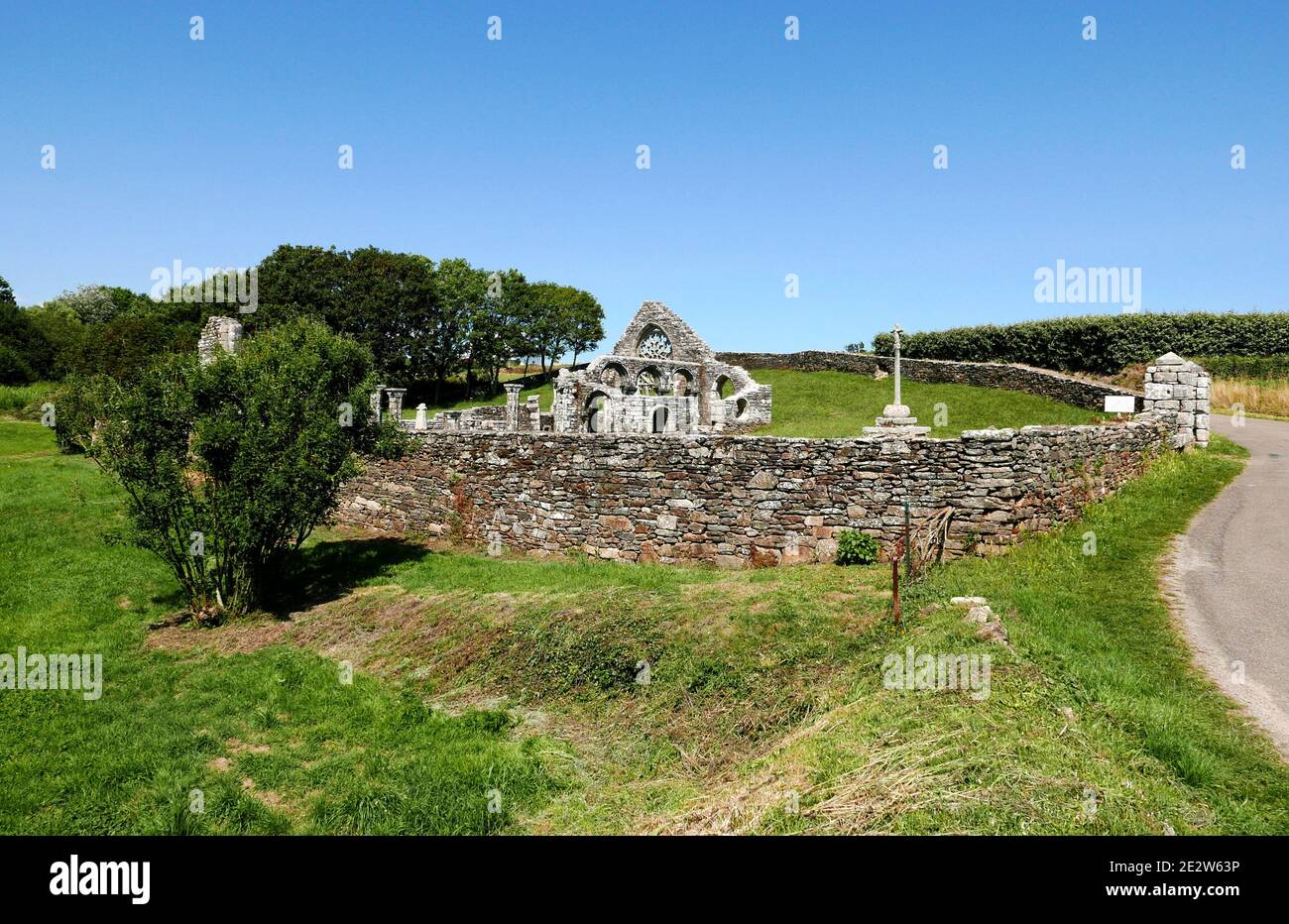 La chapelle des ruines de Languidou, Plovan, pays Bigouden, Finistère, Bretagne, France, Europe Banque D'Images