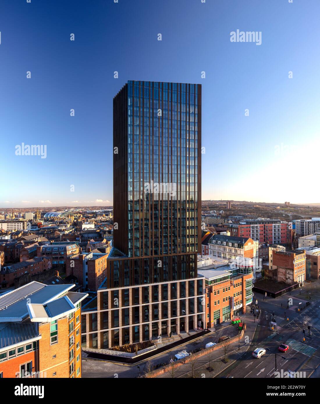 Vue sur la Tour d'Hadrien et Newcastle upon Tyne, Newcastle upon Tyne, Tyne and Wear, Angleterre, Royaume-Uni Banque D'Images