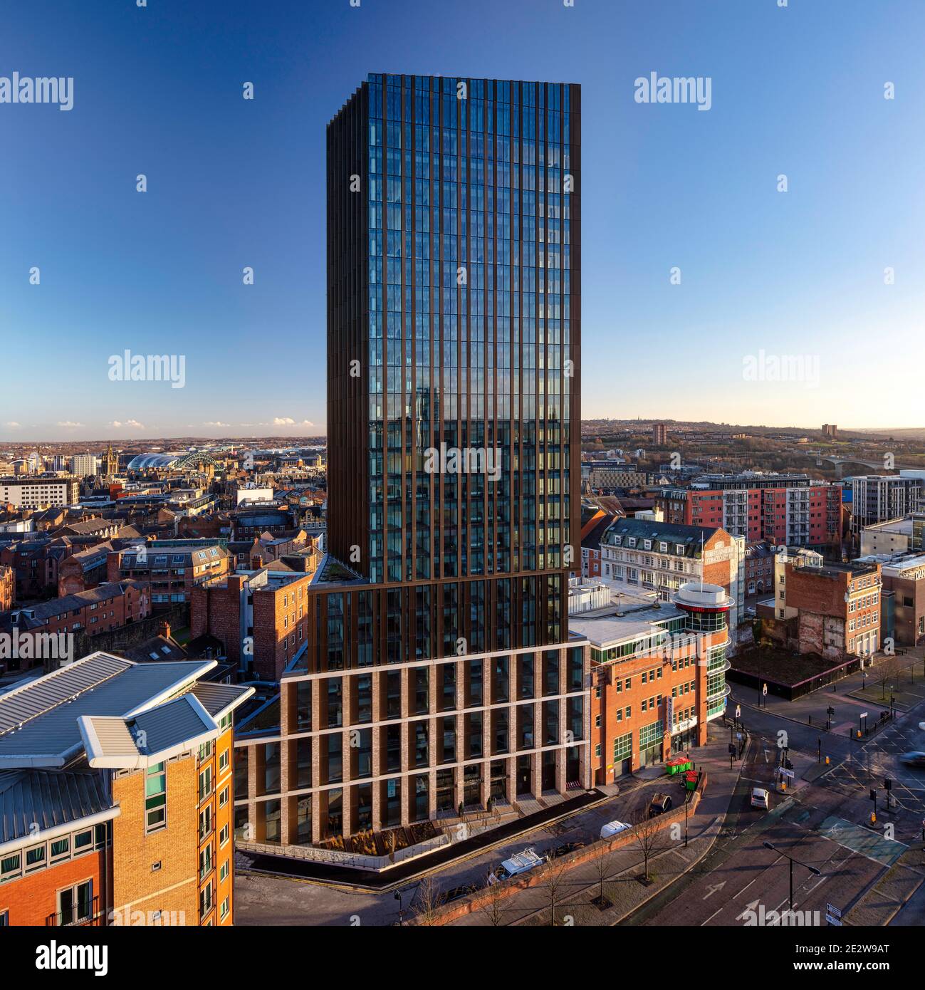 Vue sur la Tour d'Hadrien et Newcastle upon Tyne, Newcastle upon Tyne, Tyne and Wear, Angleterre, Royaume-Uni Banque D'Images