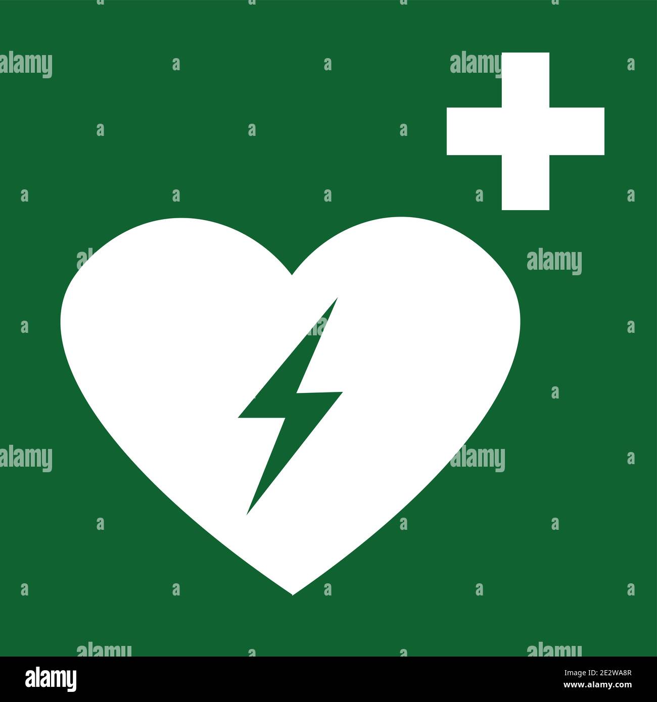 Symbole défibrillation d'urgence vecteur vert blanc Illustration de Vecteur