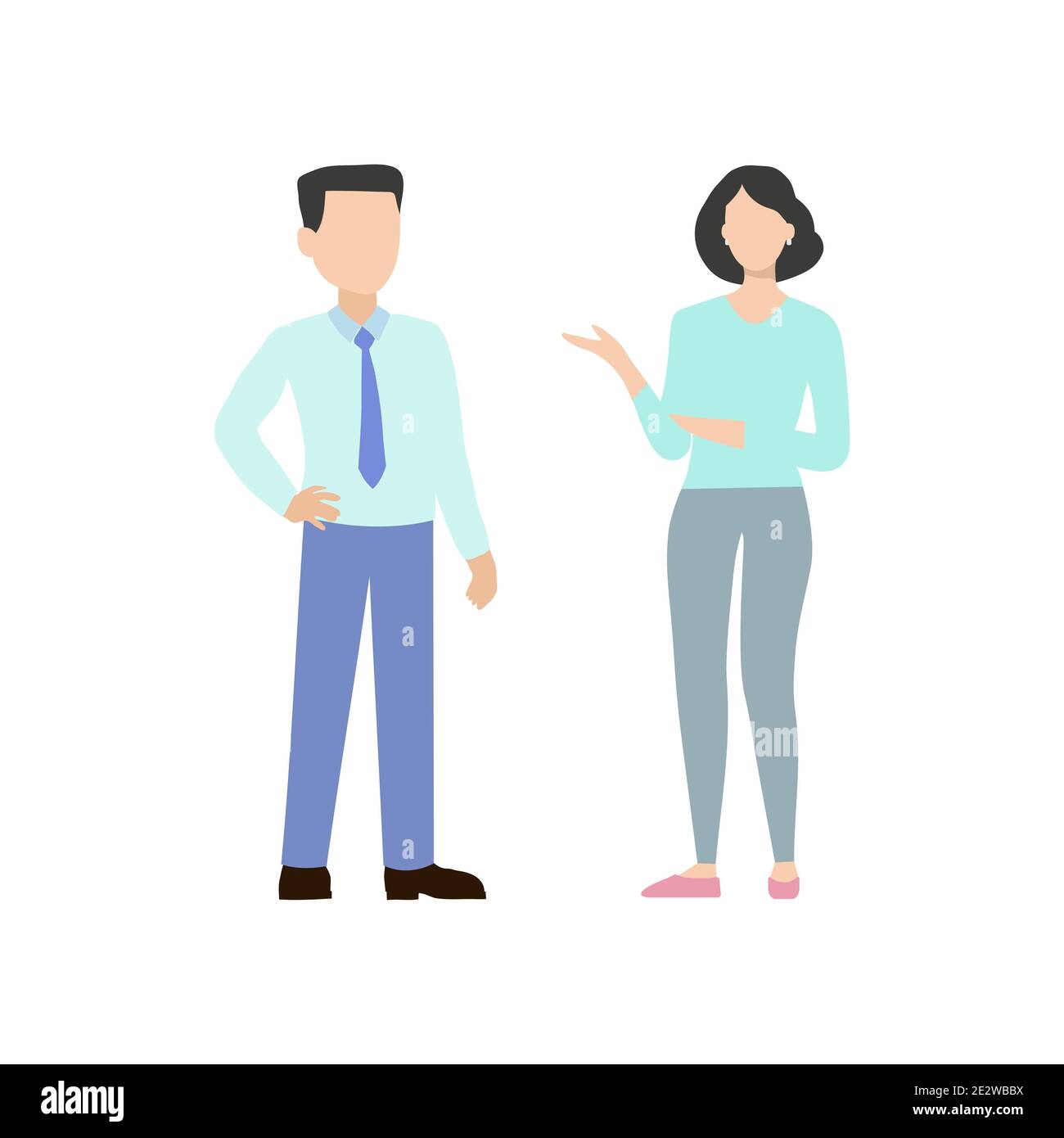 Homme et femme en train de discuter. Illustration vectorielle plate ...