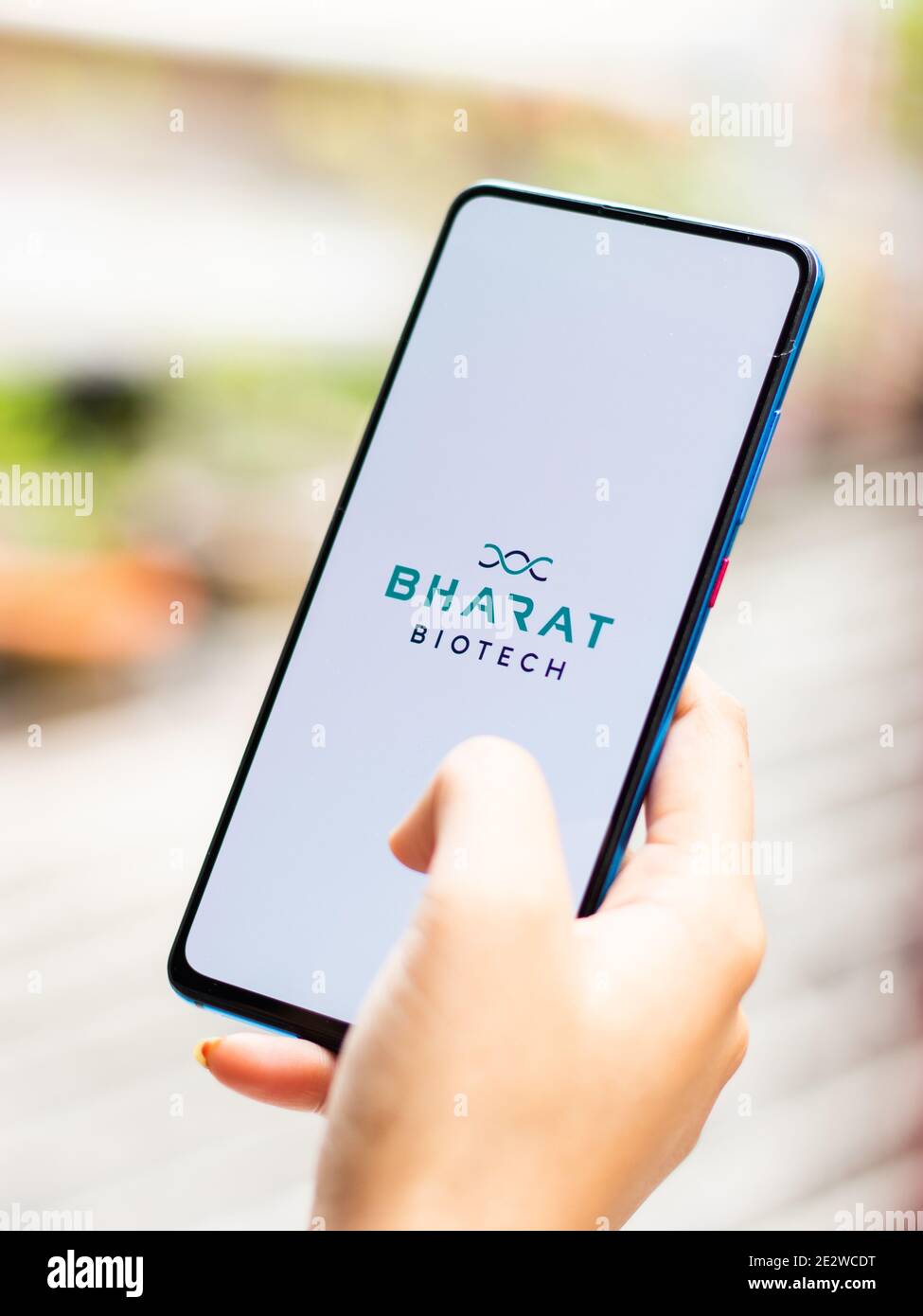 Assam, inde - 15 janvier 2020 : logo Bharat Biotech sur image de stock d'écran de téléphone. Banque D'Images