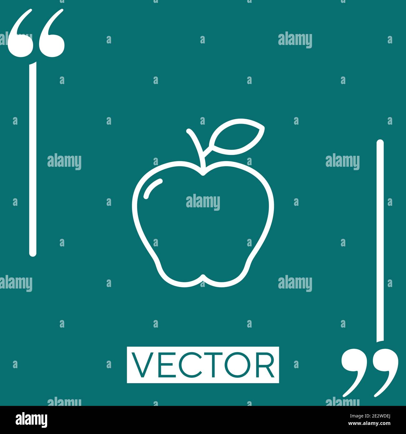 pomme fruit avec feuille icône linéaire. Ligne de contour modifiable Illustration de Vecteur
