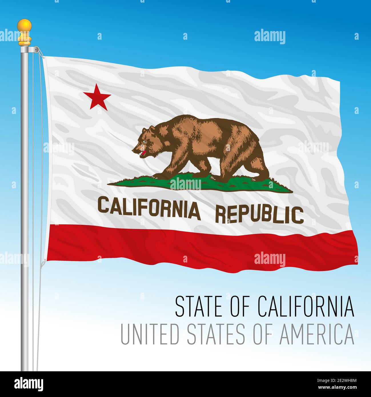Drapeau d'état fédéral de Californie, États-Unis, illustration vectorielle Illustration de Vecteur