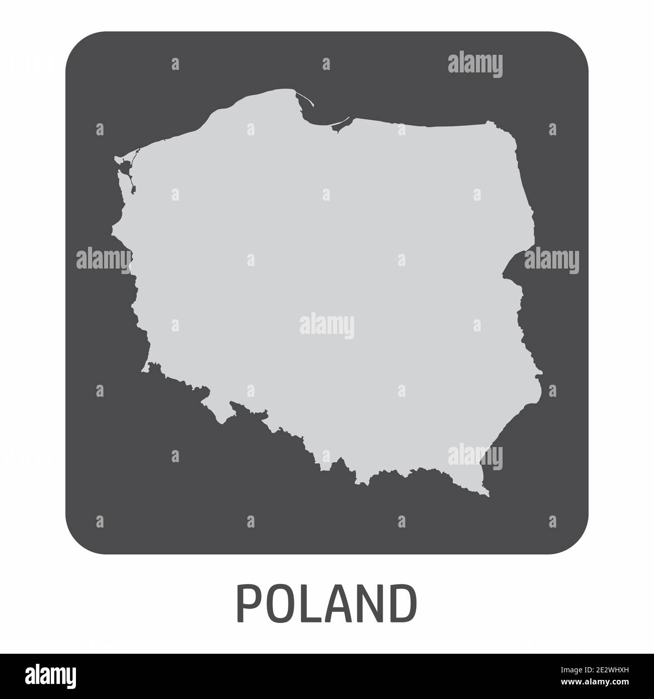 L'icône de la carte silhouette de la Pologne sur la boîte sombre Illustration de Vecteur