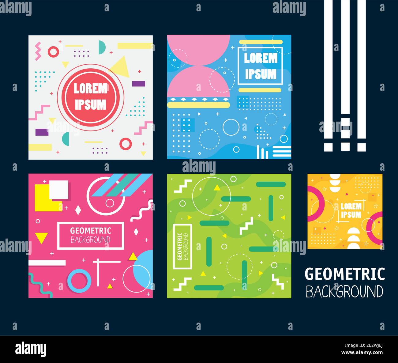 ensemble de cinq arrière-plans géométriques minimum Illustration de Vecteur