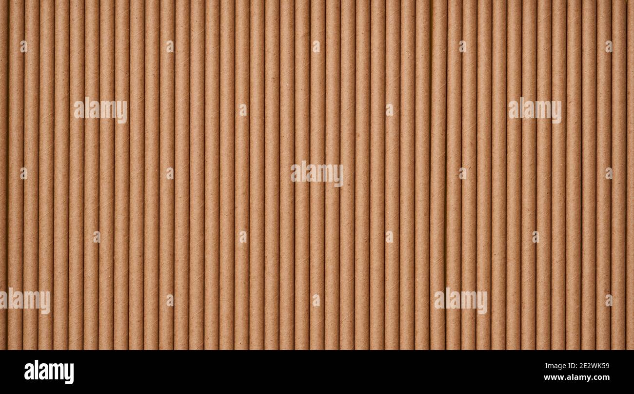 Tubes à boire en papier et fécule de maïs, matériau biodégradable de fond. Concept zéro déchet et sans plastique. Vue de dessus. Banque D'Images