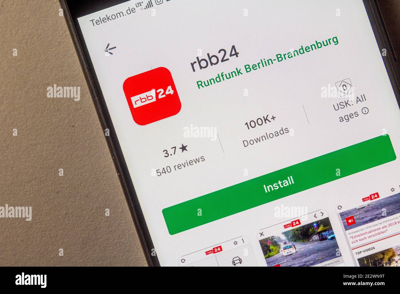 Neckargemuend, Allemagne: 15 janvier 2021: Icône de l'application 'RBB', Rundfunk Berlin-Brandenburg (Berlin-Brandenburg Broadcasting) un service public allemand Banque D'Images