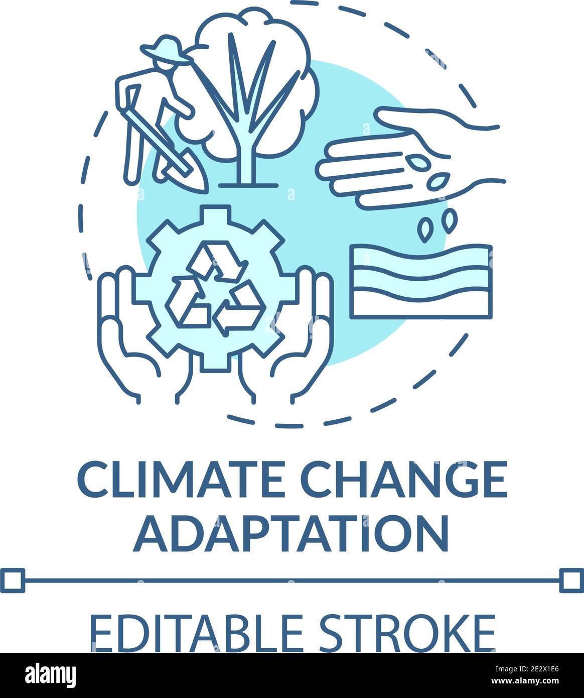 Icône du concept d'adaptation au changement climatique Illustration de Vecteur