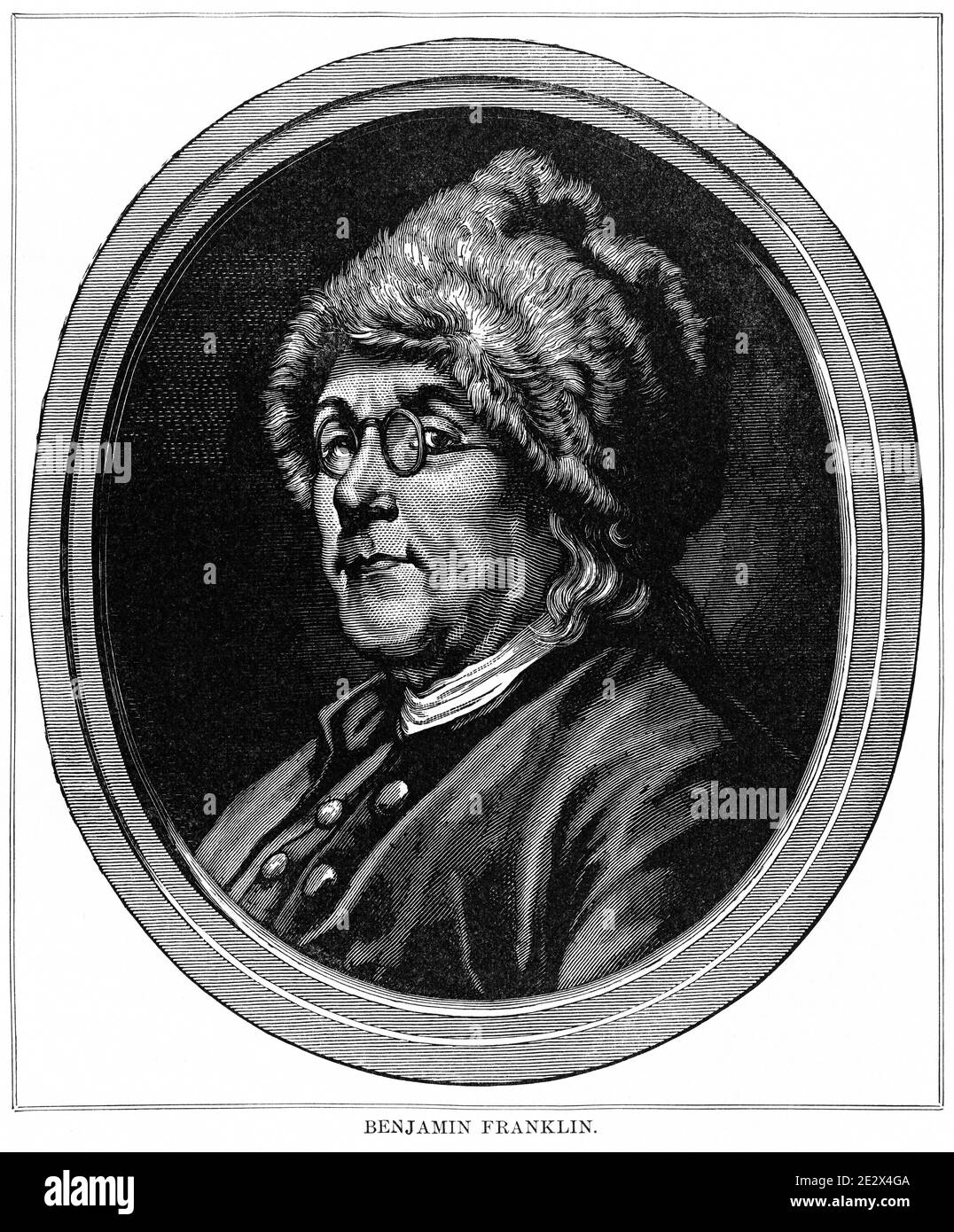 Benjamin Franklin, Illustration, Histoire du monde de Ridpath, Volume III, par John Clark Ridpath, LL. D., Merrill & Baker Publishers, New York, 1897 Banque D'Images