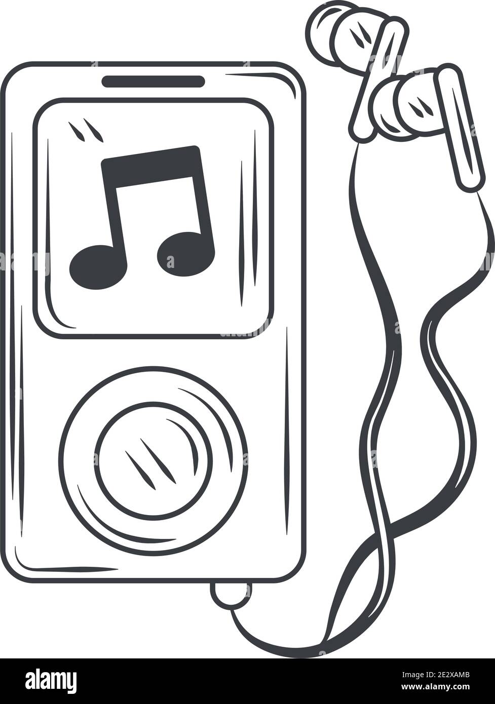 Passe Temps Ecouter De La Musique Mp3 Et Des Ecouteurs Dessin Style Design Illustration Vectorielle Image Vectorielle Stock Alamy