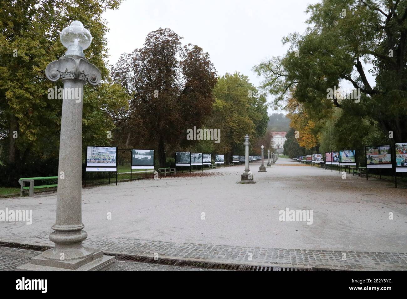 Promenade Jacopic au parc Tivoli de Ljubljana Banque D'Images