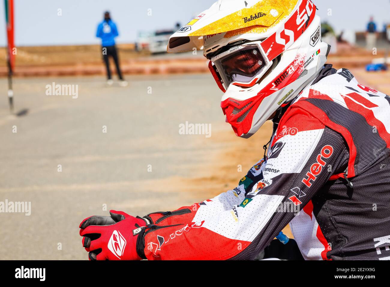 Rodrigues Joaquim (prt), Hero, Hero Motorsports Team Rally, Motul, moto, Vélo, portrait pendant la 12e étape du Dakar 20 / LM Banque D'Images