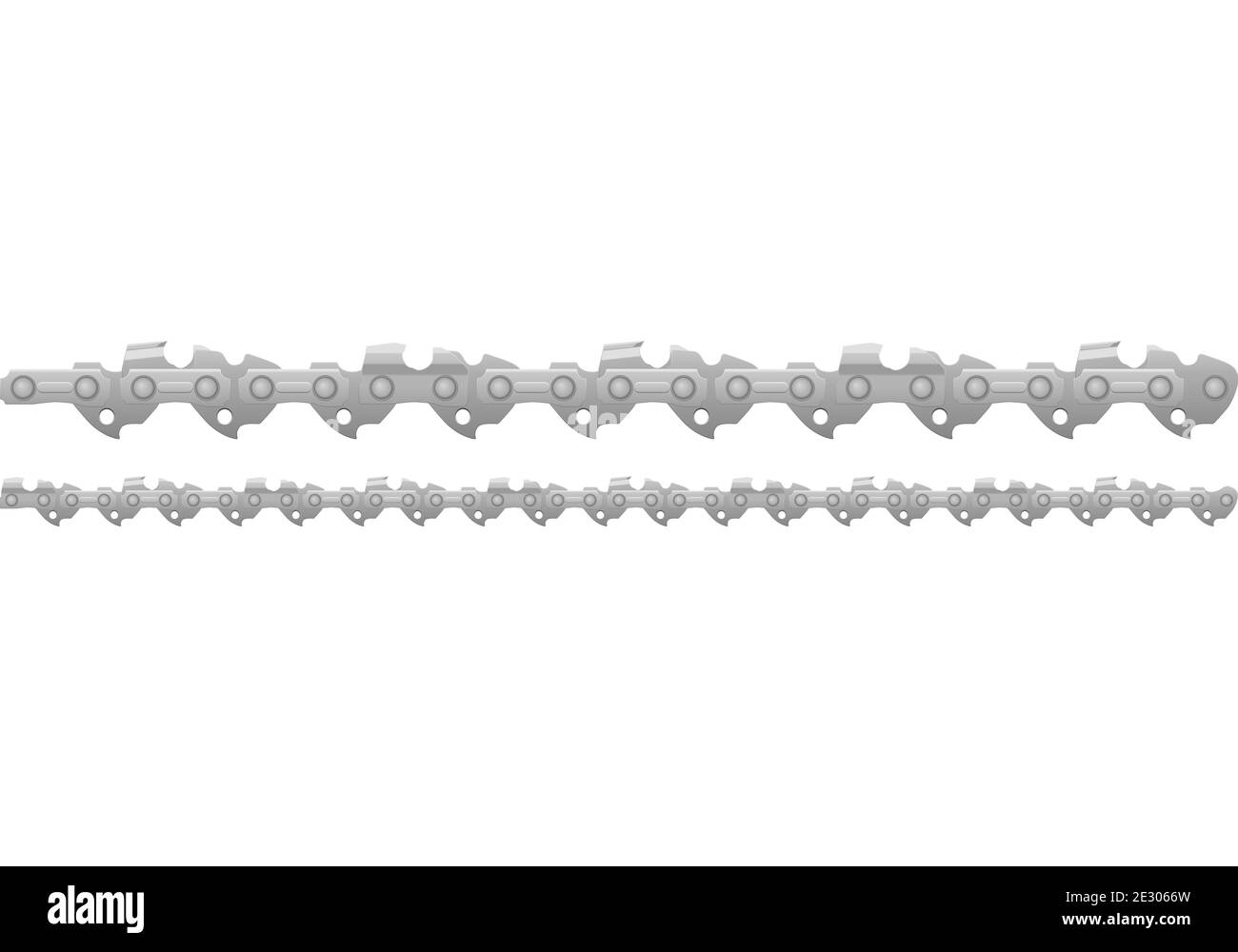 Chaîne de tronçonneuse sur fond blanc. Illustration vectorielle. Banque D'Images