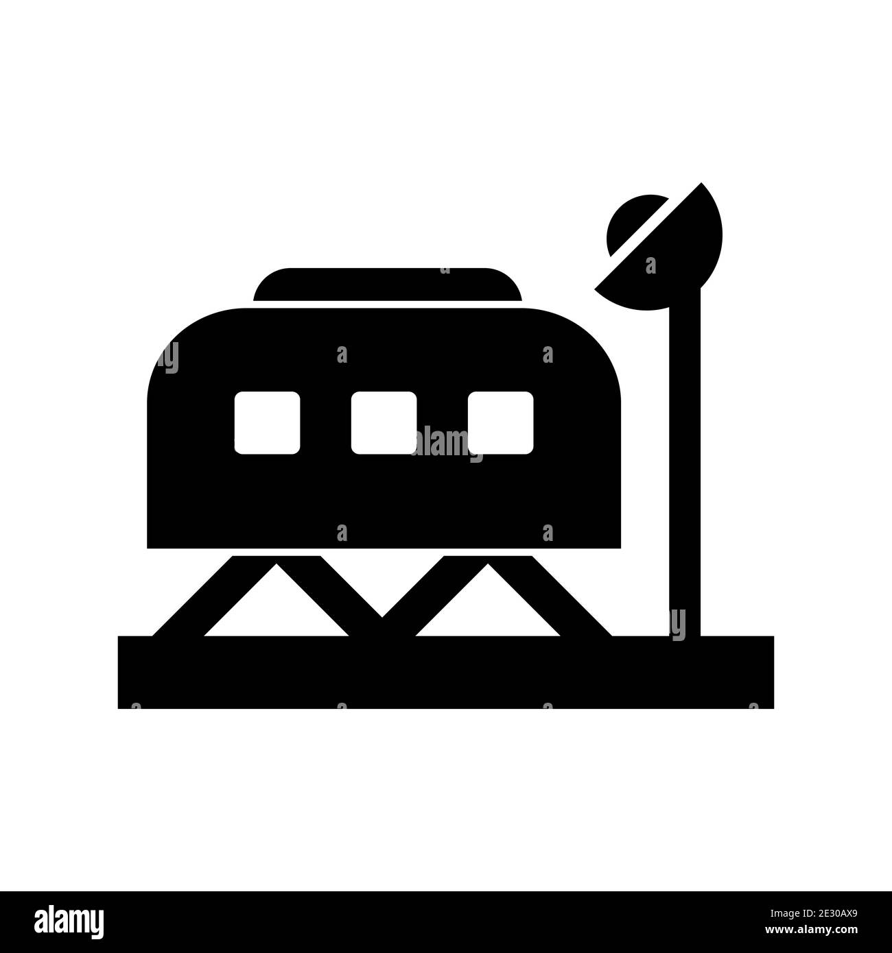 Modèle de vecteur d'icône Space Mars base Camp Illustration de Vecteur