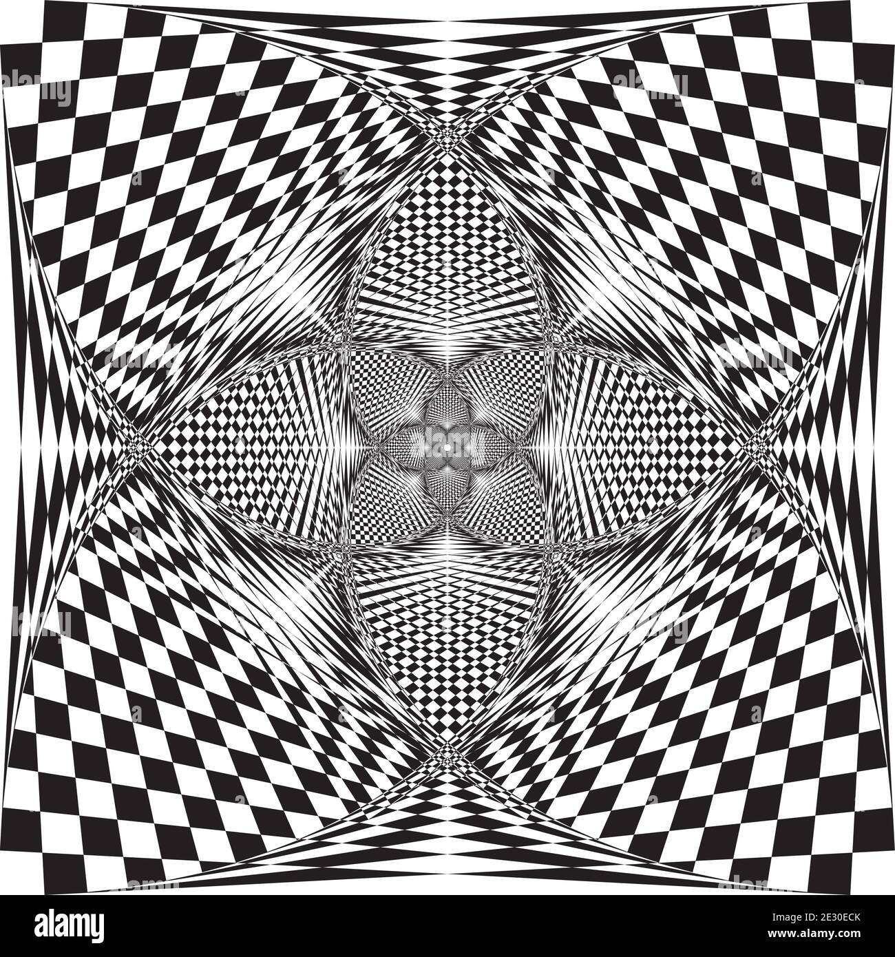 Trajectoire intersectée pagode perspective illusion résumé fond noir sur transparent Illustration de Vecteur