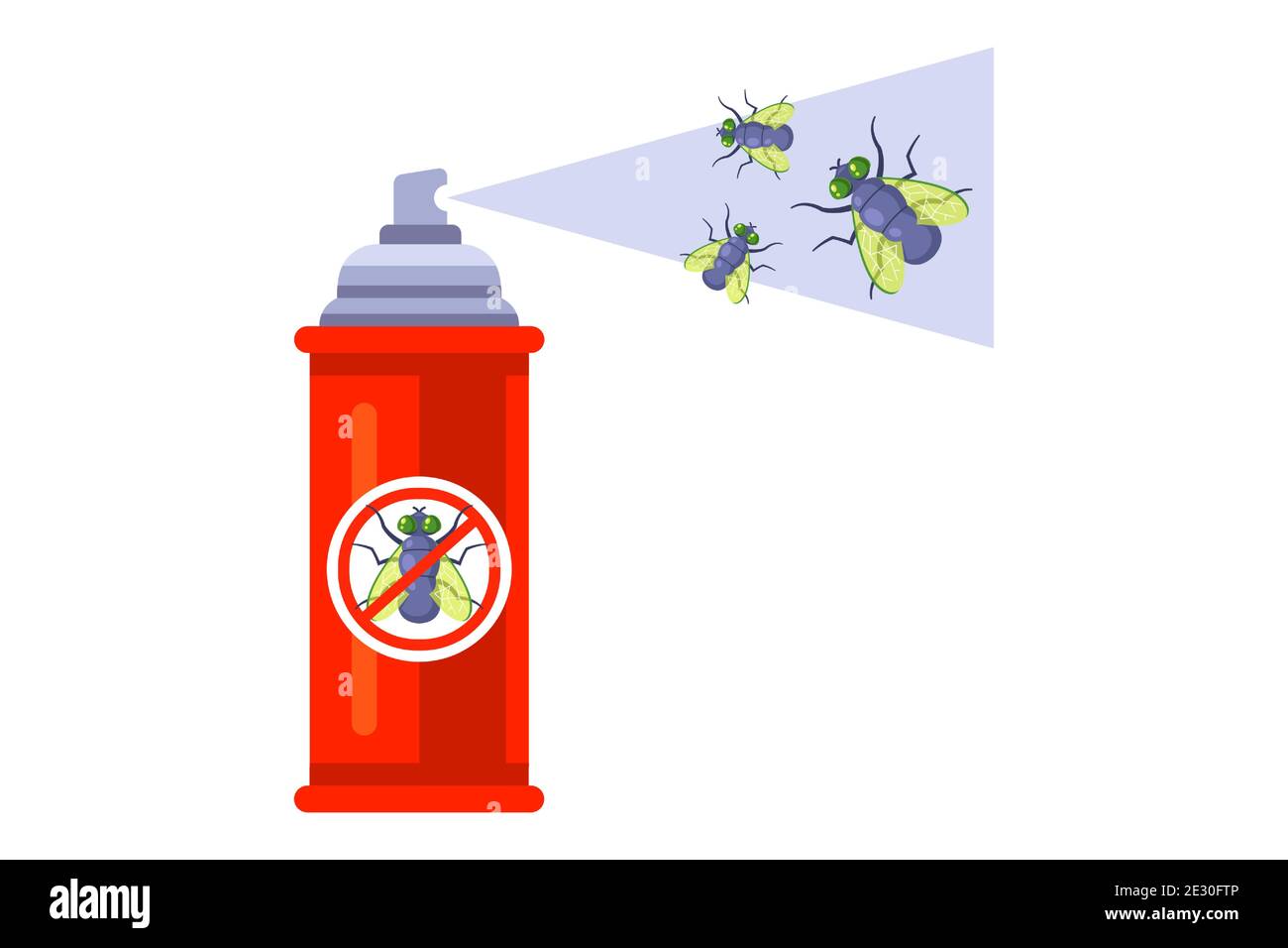 vaporisez un insecte pulvérisé. débarrassez-vous des mouches de la maison. illustration vectorielle plate. Illustration de Vecteur