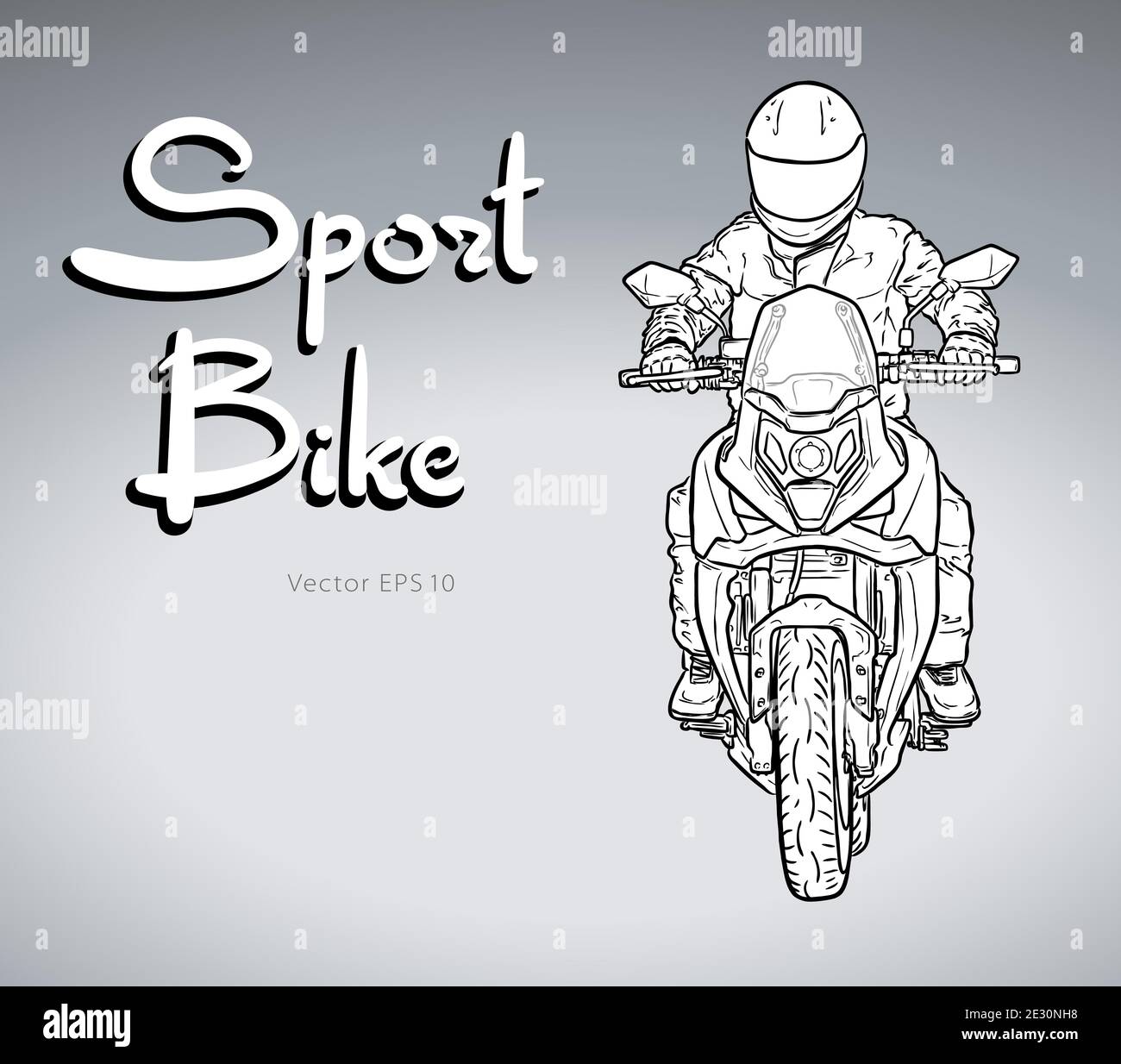 Moto sport. Illustration du vecteur de style d'esquisse Illustration de Vecteur